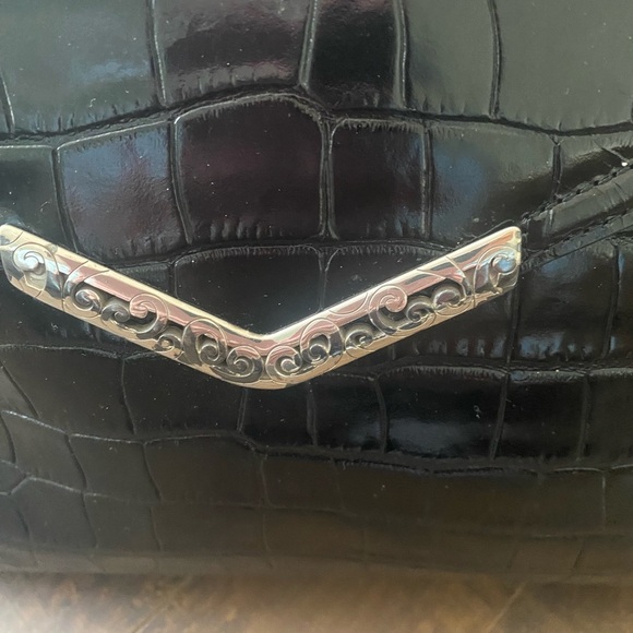Brighton  Black Crocodile-Embossed shoulder Handbag - Picture 16 of 16